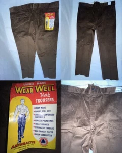 VTG 50S 46 X 32 WEAR WELL ANTHRACITE OVERALL SCRANTON CORDUROY DENIM JEANS PANTS - Picture 1 of 15