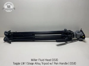 Miller Fluid Head DS10 Toggle LW 1 Stage Alloy Tripod w/ Pan Handle, DS10 - Picture 1 of 8