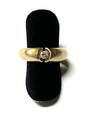 585/- 14KT Gelbgold Ring, Diamant 0,10ct, Damen, Gr. 54, guter Zustand. - Bild 1 von 3