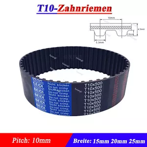 T10 Zahnriemen Geschlossen Breite 15/20/25mm Riemen Antriebsriemen Pitch 10mm - Picture 1 of 6