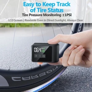 Mini Bike Pocket Pump LCD Pressure Gauge, 120 PSI Electric Bicycle Pump Recharge - Picture 1 of 13