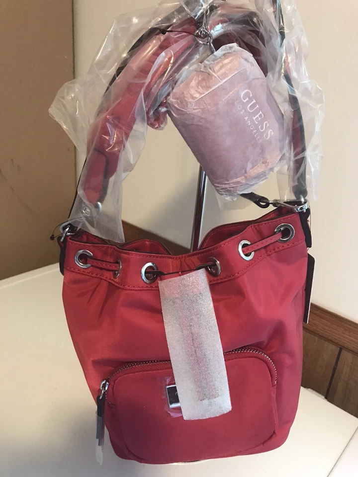 NWT GUESS Red Lina Bucket Bag SOLD OUT @ The Guess Store - Image 1 of 4