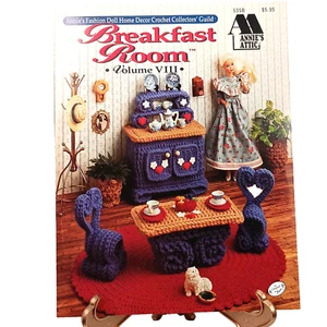 Vtg Annie's Fashion Doll Home Decor Crochet Pattern "Breakfast Room" Volume VIII - Picture 1 of 3