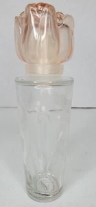 VTG Bath & Body Works 1999 Pink Top Glass Frosted Floral Lotion Bottle Only - Picture 1 of 9