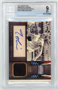 Camiseta Panini Americana Tobin Heath 2012 firma automática BGS 9 EE. UU. - Imagen 1 de 2