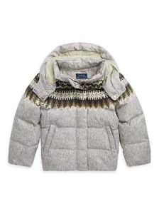Polo Ralph Lauren Little Girl's Carly Printed Down Puffer Jacket Size 5 NEW - Picture 1 of 5