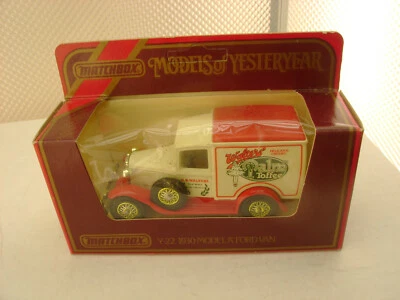 MATCHBOX MODELS OF YESTERYEAR 1:40 Y-22 1930 MODEL A FORD VAN WALTERS PALM NEW - Image 1 of 3