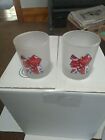 London Olympics 2007/2012 Milk Glass Drinking Glasses 3.5in , 2 Olympic Glasses
