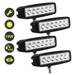 4x LED Arbeitsscheinwerfer 18W LED Zusatzscheinwerfer 6000K IP67 Fernlicht 12V - Bild 1 von 7
