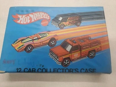 Hot Wheels Vintage 12 Car Collector's Case Blue Storage USA 1975/#4975 - Image 1 of 4