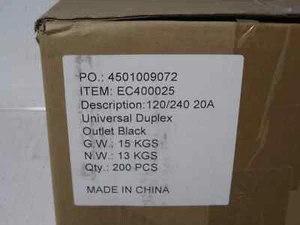 Duplex Steckdose EC400025 120/240 20A - Universal Duplex Steckdose (10 Boxen à 200) - Bild 1 von 9