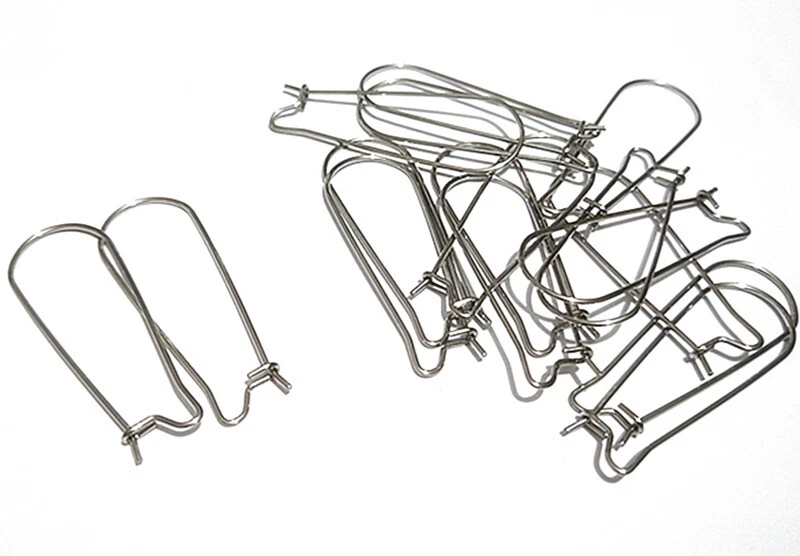 10pz base orecchini in acciaio monachelle con chiusura  argento scuro 33x12mm - Immagine 1 di 1