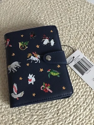 Cartera pasaporte Vera Bradley motivos globo de nieve azul marino vacaciones nueva con etiquetas Foto 1 de 3