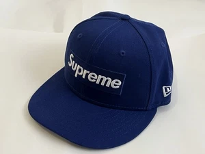 Supreme MLB Teams Box Logo New Era Dark Royal | Worn Once Only | Size 7 1/4 - Picture 1 of 16