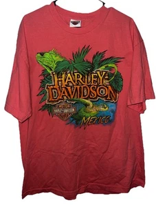 Camiseta Harley-Davidson XL Rosa Salmón Playa del Carmen, México Manga Corta - Imagen 1 de 3