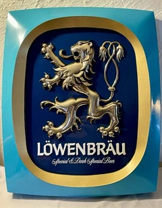 Vintage Lowenbrau Beer Sign 1979 USA Lion Crest Special Dark Brew Bar 14x18 - Picture 1 of 12
