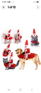 Job Lot 15 X Pet Dog Cat Costume Christmas Xmas Santa Claus Riding Outfits X - Picture 1 of 3