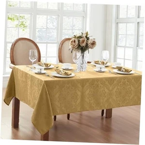 Home Fashions Caiden Elegance Damask 52" x 52" (Square) Gold Tablecloth (1) - Picture 1 of 7