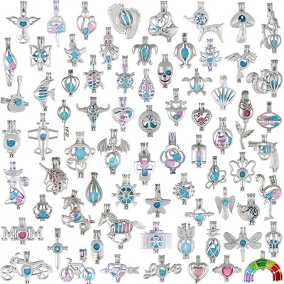 Colgante de jaula de cuentas de perlas de 20/30 piezas para fabricación de joyas y medallones de aromaterapia Foto 1 de 4