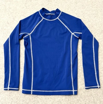 Camisa de natación de manga larga Lands End para niños protección contra erupciones niños pequeños 7 grandes L azul Foto 1 de 4