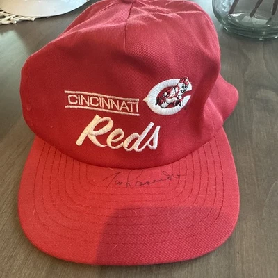 Tommy Lasorda Signed  cap hat Cincinnati Reds - Image 1 of 4