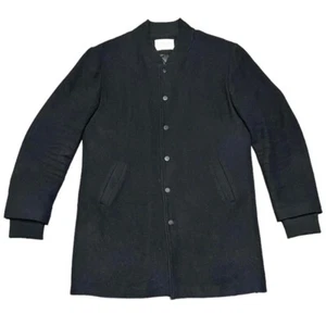 Eleven Paris Wool Trench Long Coat LA Collection Black XL - Picture 1 of 8