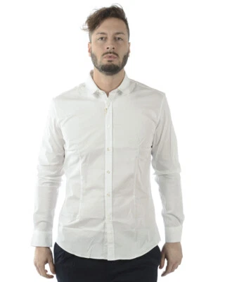 Camicia Daniele Alessandrini Shirt Cotone Uomo Bianco C1656R11863702 2 - Immagine 1 di 4