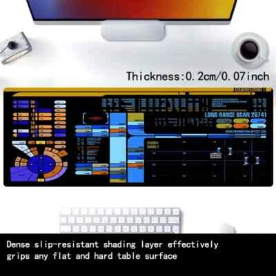 Star Trek Sci-Fi Control Console Mouse Pad -XL 60x30cm, Non-Slip Desk Mat 24x12" - Image 1 of 4