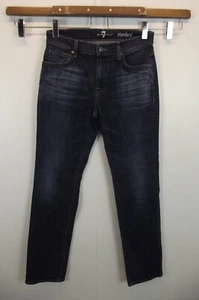 Pantalones de mezclilla lavados azul oscuro 7 For All Mankind estándar para hombre talla 30 W x 32 L - Imagen 1 de 6