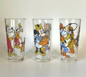 Set of 3 1977 Walt Disney Happy Birthday Mickey Pepsi Glasses - Picture 1 of 6