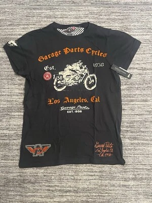 New Christian Audigier Garage Parts Motorcycle Racer Shirt Large All Over Print - Image 1 of 4
