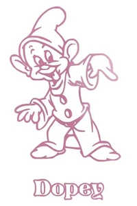 Calcomanía adhesiva de parachoques de vinilo rosa para coche Dopey Dwarf nuevo regalo - Imagen 1 de 1