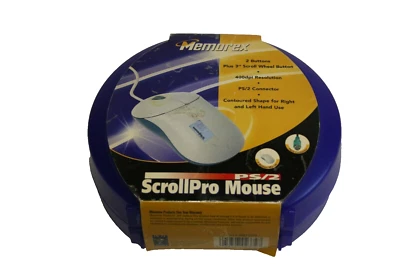 Vintage Memorex PS/2 Scroll Mouse 2 Buttons & 3rd Scroll Wheel Button Ball NIP - Image 1 of 3