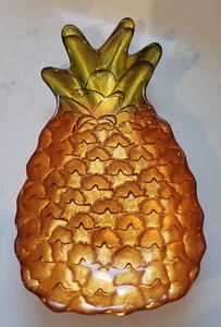 Pineapple GLASS ART Serving dish tray platter candy Hawaii tiki bar - Picture 1 of 5
