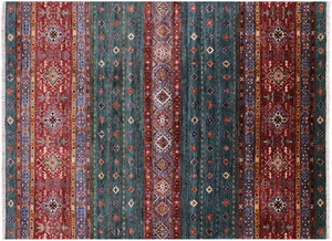 5' 10" X 7' 10" Super Kazak Khorjin Hand Knotted Rug - Q18412 - Picture 1 of 10