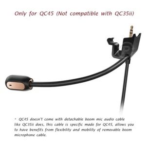 Removable QC45 Boom Mic Aux Cable For Bose QuietComfort 45 NC Smart Headphones - Picture 1 of 6