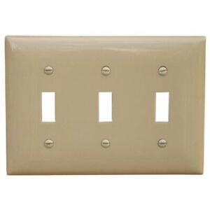 Lexan Wall Plates - 3 Gang Midsize Toggle Switch - Ivory - MORRIS-81755