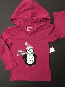 NWT BABY GAP NORTHERN BRIGHTS LINE 3T 3 YEARS GIRLS HOODED TOP TEE T PENGUIN - Picture 1 of 1