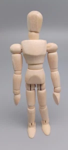 Small Wooden Mannequin Posable Man Human Dummy Body Model Figure 5" Inch - Picture 1 of 5