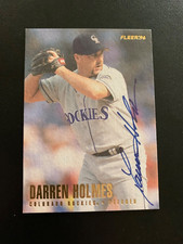 Darren Holmes Signed 1996 Fleer #364 Card Colorado Rockies Autograph COA