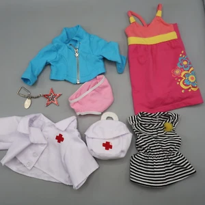Lote de ropa de muñeca de 18 pulgadas para American Girl Our Generation vestido enfermera abrigo azul - Imagen 1 de 11
