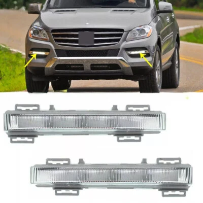 Пара передних светодиодных дневных ходовых огней противотуманных фар для Mercedes-Benz W166 2012-15 годов выпуска - Изображение 1 из 4