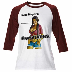 Mens Russ Meyers Supervixens Raglan Style T Shirt Funny Retro Vintage Movie Film - Picture 1 of 6