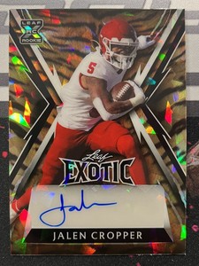 2023 Leaf Exotic JALEN CROPPER Crystal Tiger Rookie Auto /10 Dallas Cowboys RC