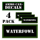 WATERFOWL Ammo Can LABELS STICKERS DECALS for Ammunition Cases 3"x1.15" 4pack
