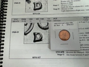 1960-D D/D East Lincoln Cent RPM BU Red RPM #27 Stage A - Picture 1 of 2