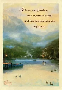 Sincere SYMPATHY LOSS OF GRANDSON Card by Artist Thomas Kinkade 1995 — Hallmark - Picture 1 of 6