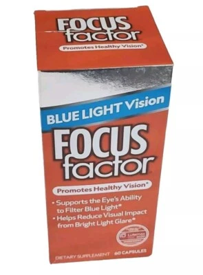 Focus Factor Luz Azul Visión Salud Ocular Luteína Zeaxantina 60 Cápsulas 5/2025 Foto 1 de 4