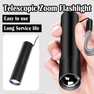 Mini Led Flashlight 6000k Waterproof Lamp Usb Charging 3 Light Modes Torch Zoom - Picture 1 of 10