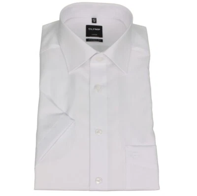 Olymp Camicia Uomo Manica Corta Luxor Modern Fit Bianca Unicolore 030012 00 - Immagine 1 di 2
